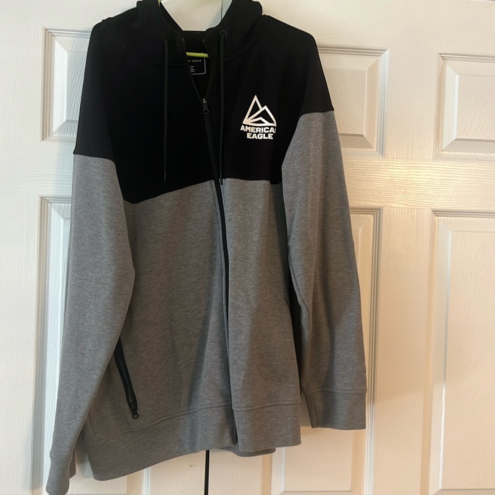 American Eagle USA jacket black and gray